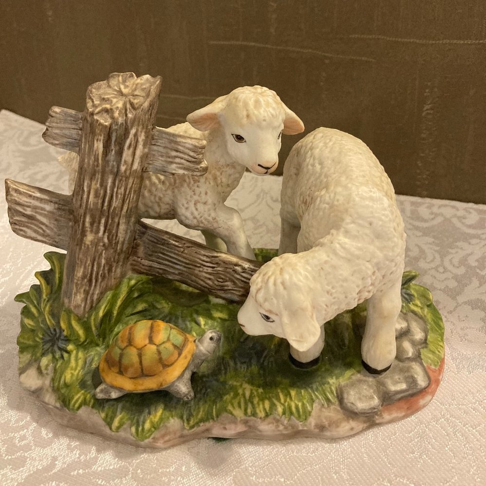 Enesco Figurine Pair of Baby Lambs
